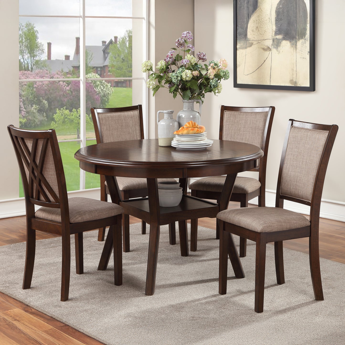 New Classic 5pc Amy Cherry Dining Set
