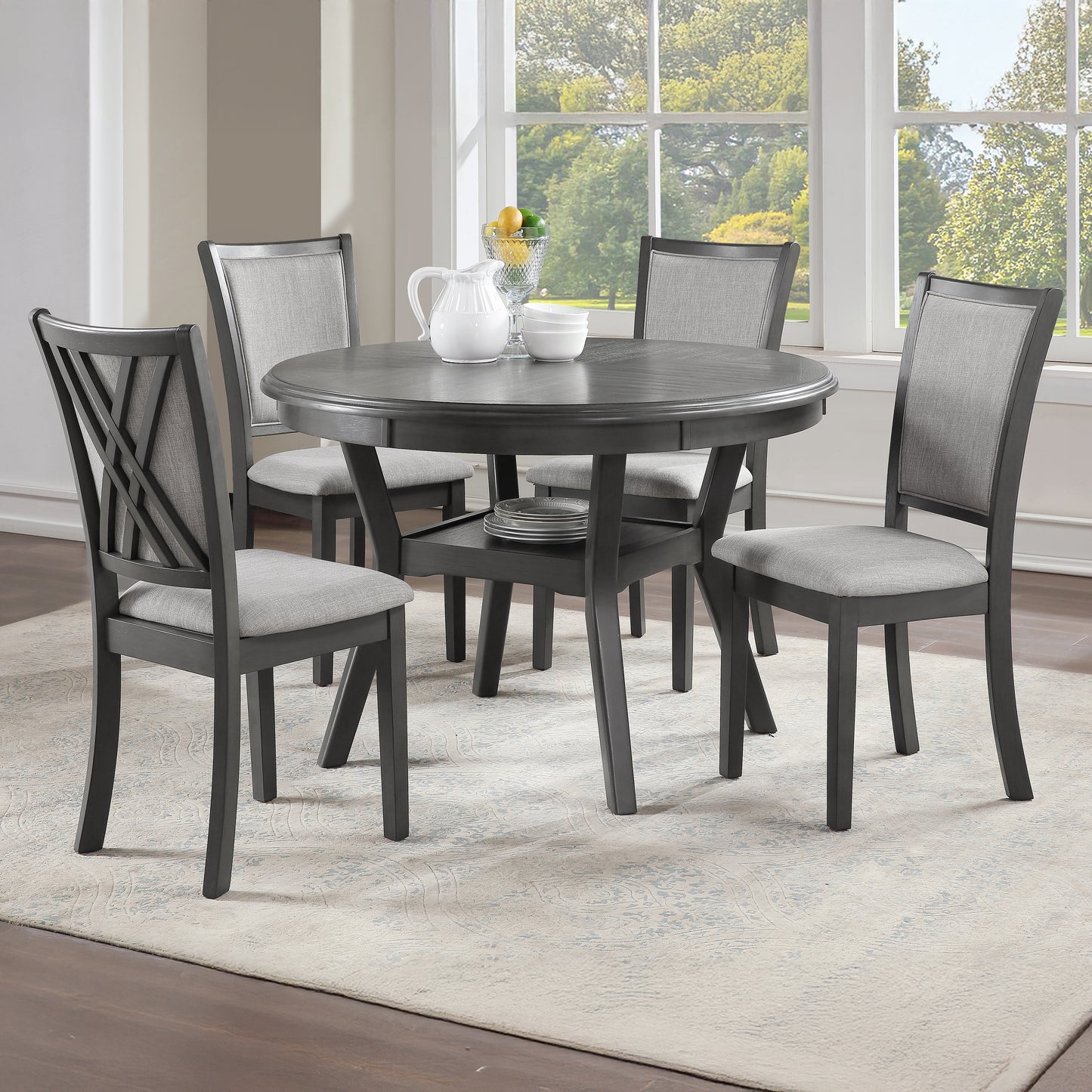 New Classic 5pc Amy Grey Dining Set