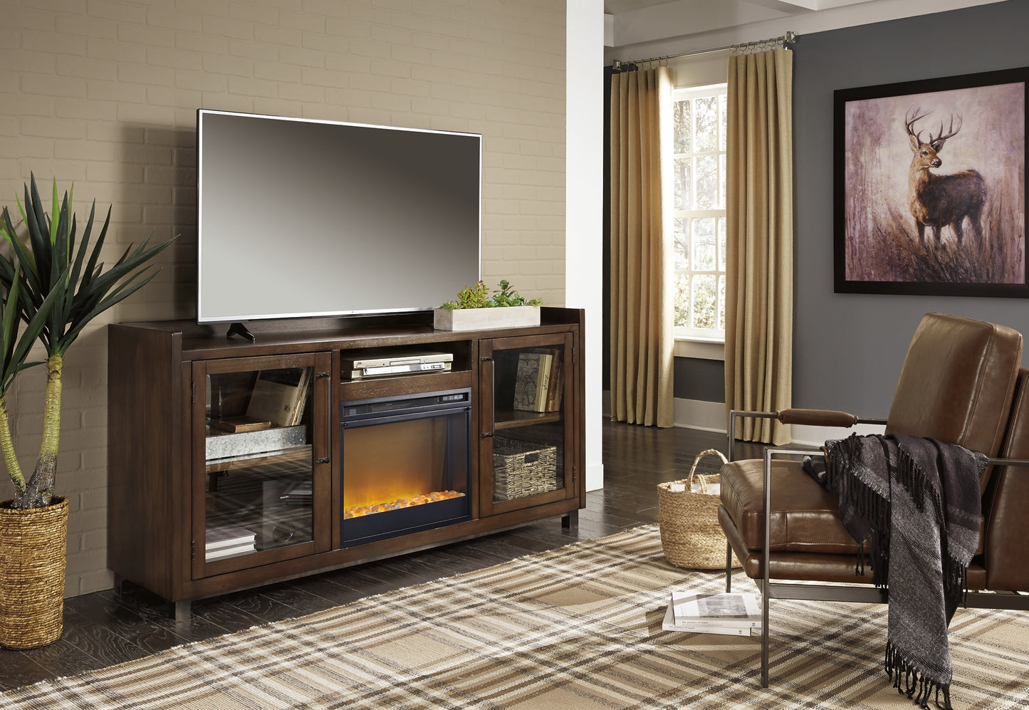 Mueble para TV Starmore de 70" con chimenea eléctrica