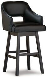 Tallenger Tall UPH Swivel Barstool(2/CN) Black/Dark Brown