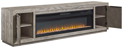 Mueble para TV Naydell de 92" con chimenea eléctrica
