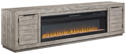 Mueble para TV Naydell de 92" con chimenea eléctrica