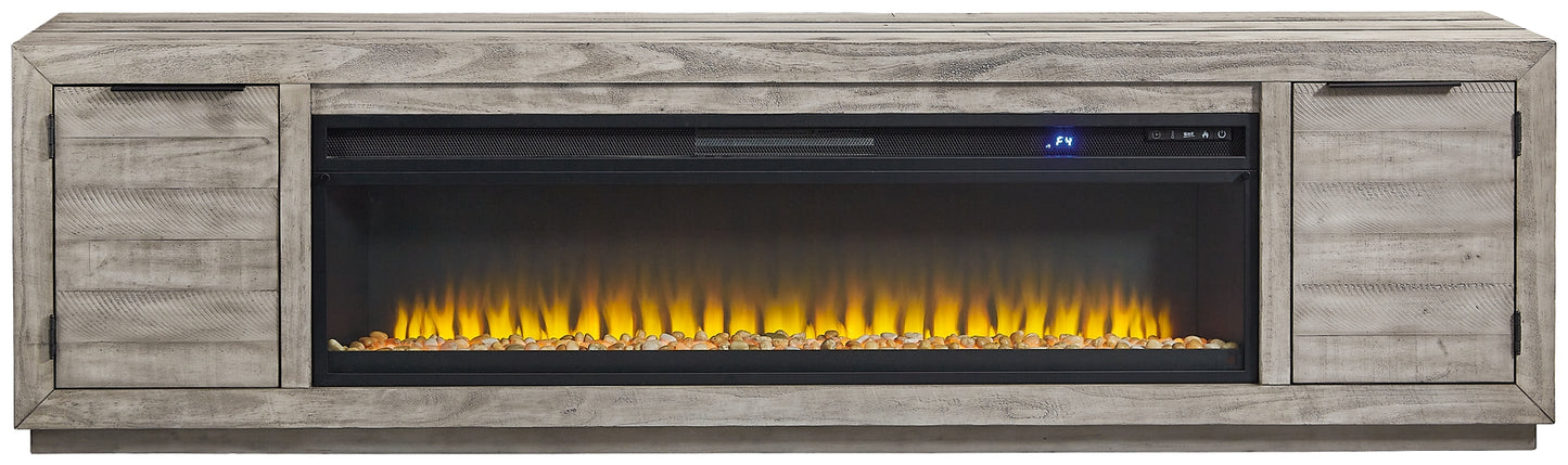 Mueble para TV Naydell de 92" con chimenea eléctrica