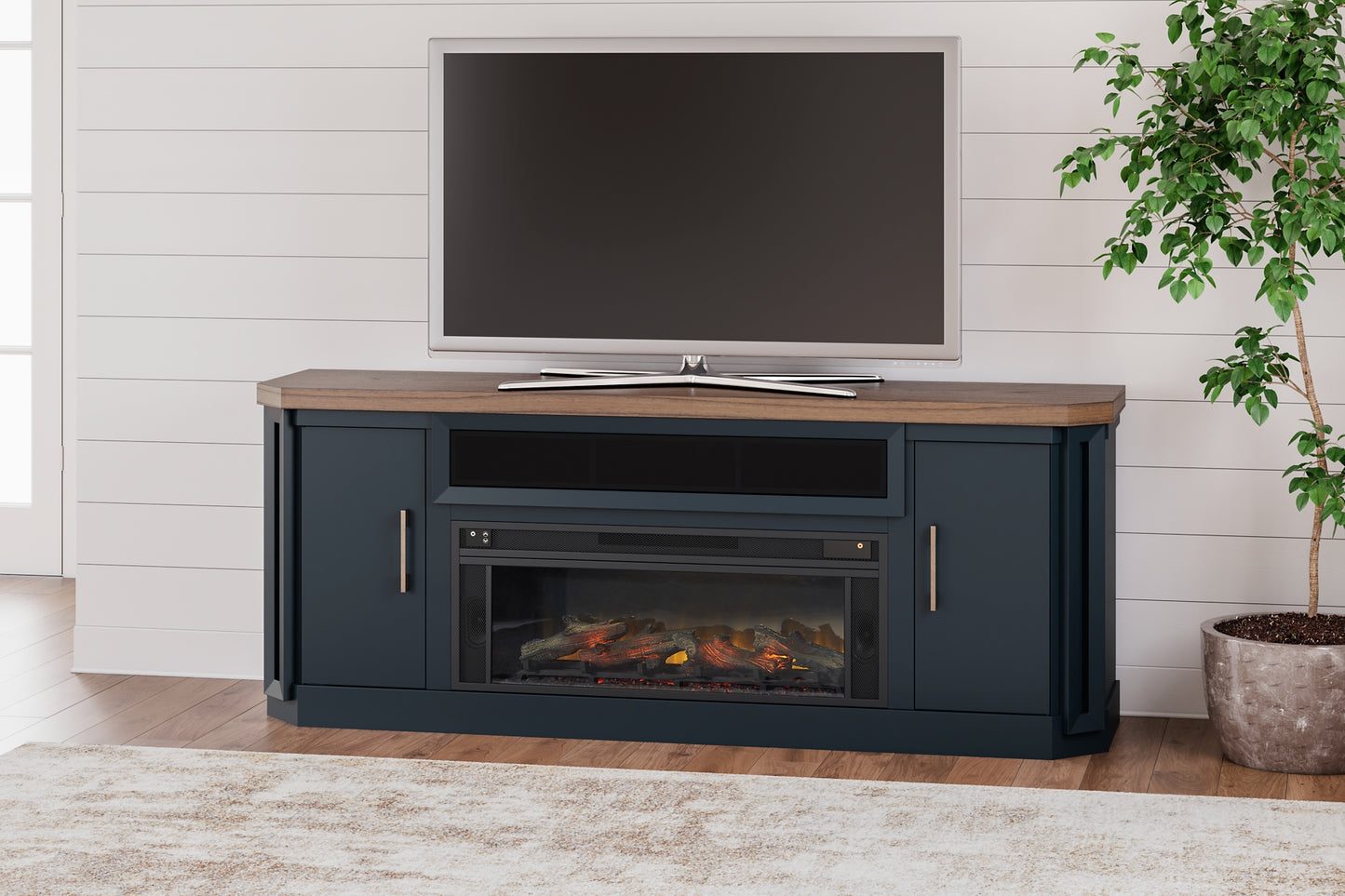 Mueble para TV Landocken de 83" con chimenea eléctrica