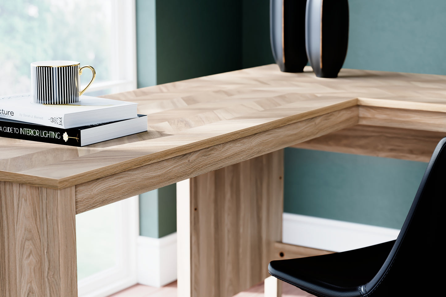 Escritorio Battelle de 60" para oficina en casa con retorno