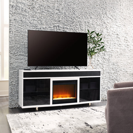 Mueble para TV Gardoni de 72" con chimenea eléctrica