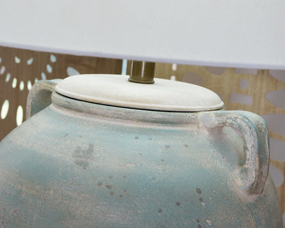 Lámpara de mesa de terracota Shawburg (1 unidad)