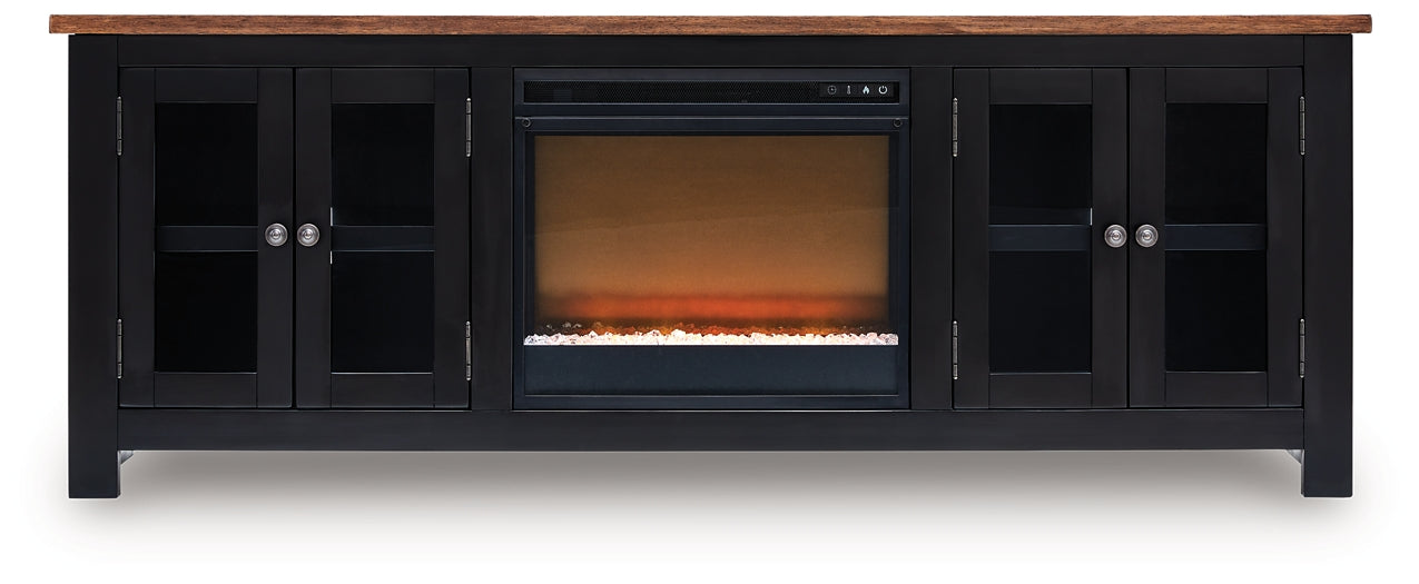 Mueble para TV Wildenauer de 76" con chimenea eléctrica