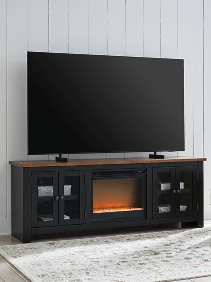 Mueble para TV Wildenauer de 76" con chimenea eléctrica