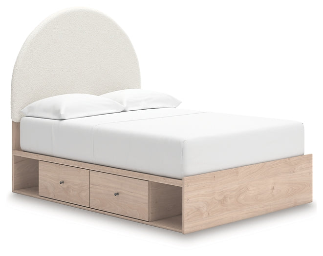 Cama Arloster con paneles tapizados y almacenamiento