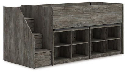 Frandern Twin Loft Bed with Bookcase Storage