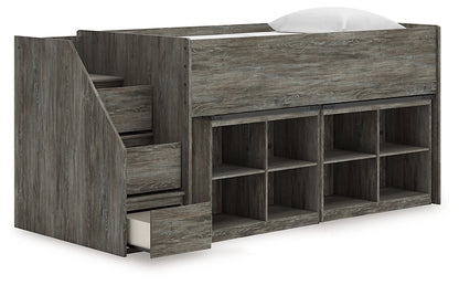 Frandern Twin Loft Bed with Bookcase Storage