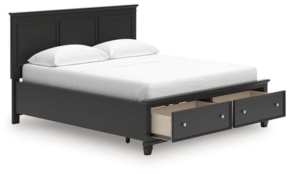 Cama California King con almacenamiento y paneles Lanolee