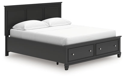 Cama California King con almacenamiento y paneles Lanolee