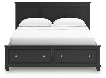Cama California King con almacenamiento y paneles Lanolee