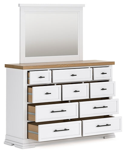 Ashbryn Queen Panel Storage Bed with Mirrored Dresser, Chest and Nightstand