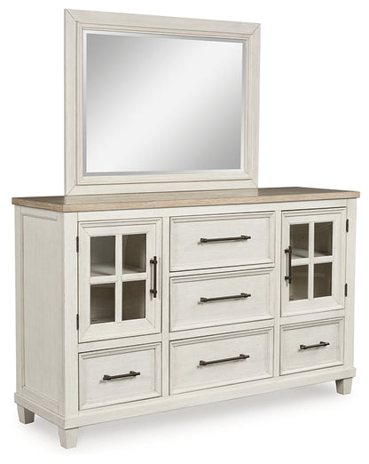 Shaybrock California King Panel Bed, Dresser, Mirror and Nightstand