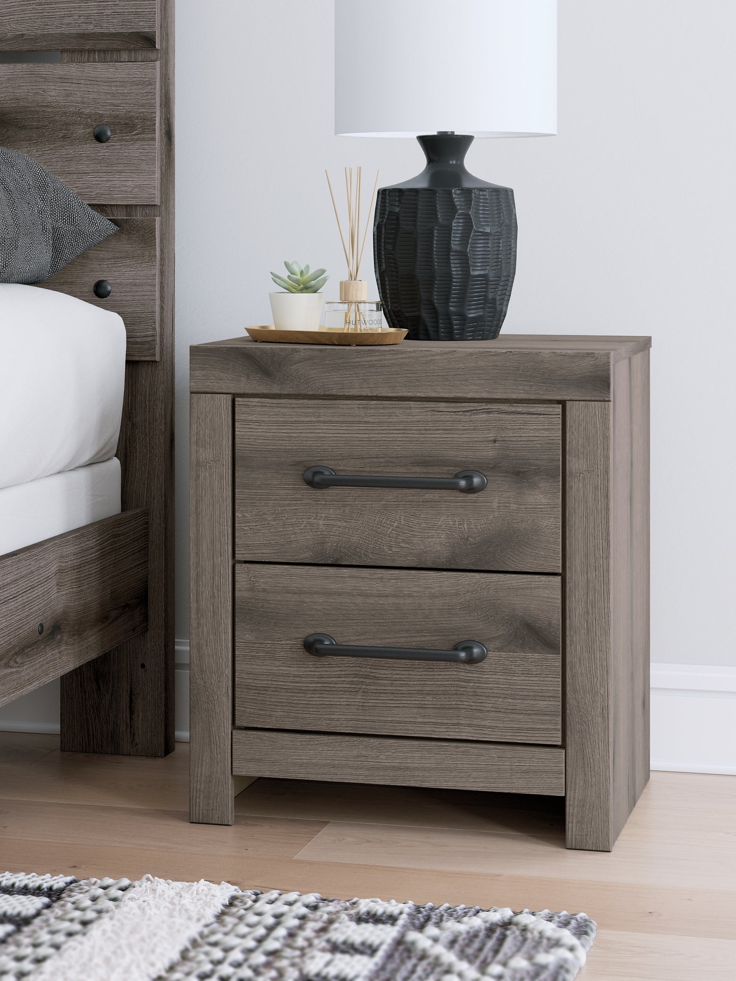 Graystorm Twin Panel Storage Bed with Mirrored Dresser, Chest and Nightstand