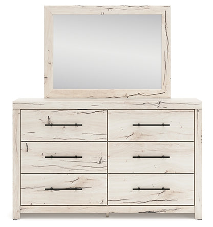 Lawroy King Panel Bed with Storage, Dresser and Mirror