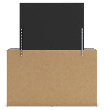 Graystorm Twin Panel Bed with Mirrored Dresser and Nightstand