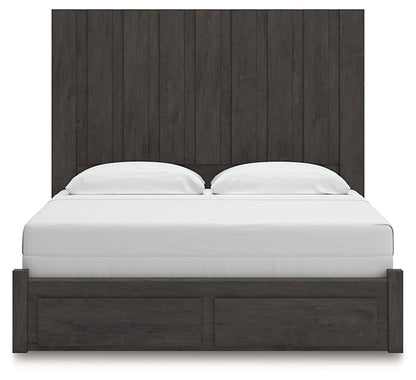 Fraluna King Panel Storage Bed, Dresser, Mirror and Nightstand