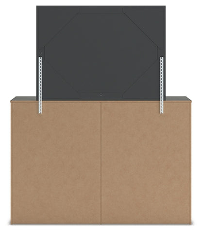 Fraluna King Panel Bed, Dresser, Mirror, Chest and Nightstand