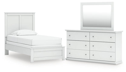 Bostwick Shoals Twin Panel Bed, Dresser and Mirror
