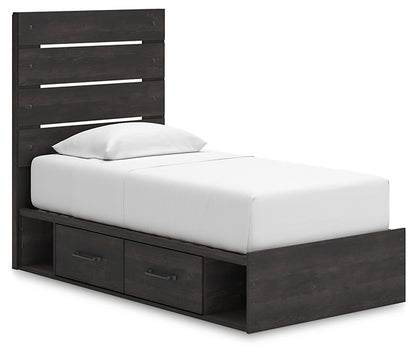 Hollivern Twin Panel Storage Bed, Dresser, Mirror, Chest and Nightstand