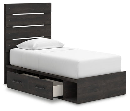 Hollivern Twin Panel Storage Bed, Dresser, Mirror and Nightstand
