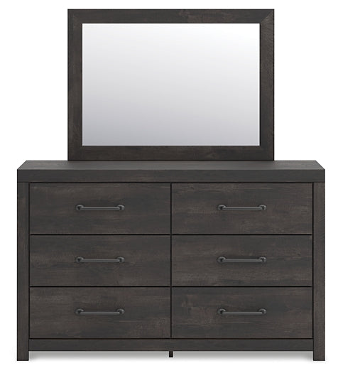 Hollivern Queen Panel Bed, Dresser, Mirror, Chest and Nightstand