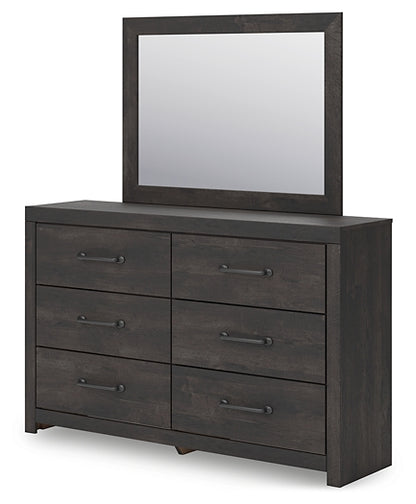 Hollivern Queen Panel Bed, Dresser, Mirror, Chest and Nightstand