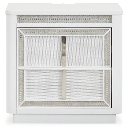 Chalanna King Upholstered Storage Bed, Dresser, Mirror, Chest and Nightstand