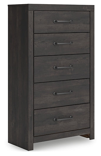 Hollivern Full Panel Bed, Dresser, Mirror, Chest and Nightstand