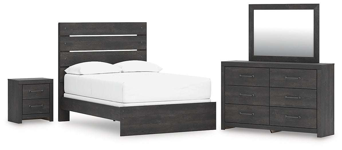 Hollivern Full Panel Bed, Dresser, Mirror and Nightstand