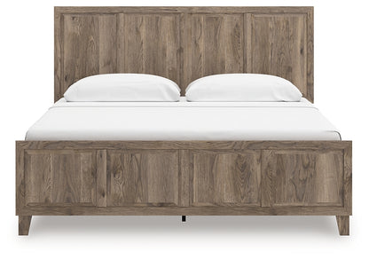 Rusticott King Panel Bed with Mirrored Dresser
