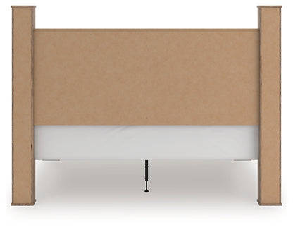 Rusticott California King Poster Bed with Mirrored Dresser