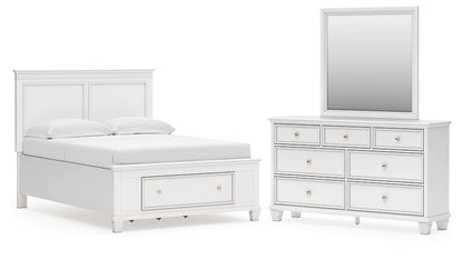 Fortman Full Panel Storage Bed, Dresser and Mirror