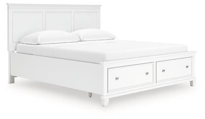 Fortman California King Panel Storage Bed, Dresser and Mirror