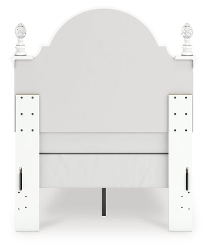 Kozlani Twin Upholstered Panel Bed, Dresser and Mirror