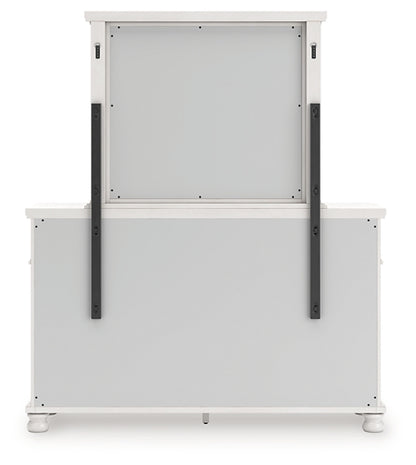 Rowlenstown California King Poster Bed, Dresser, Mirror and Nightstand