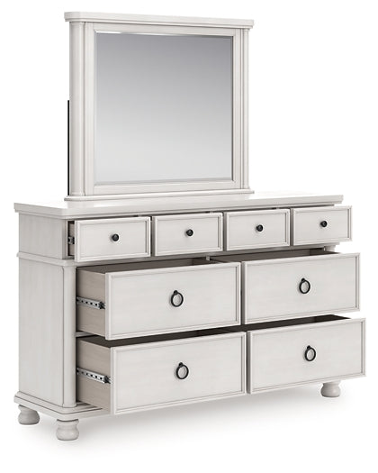Rowlenstown Queen Poster Bed, Dresser, Mirror and Nightstand