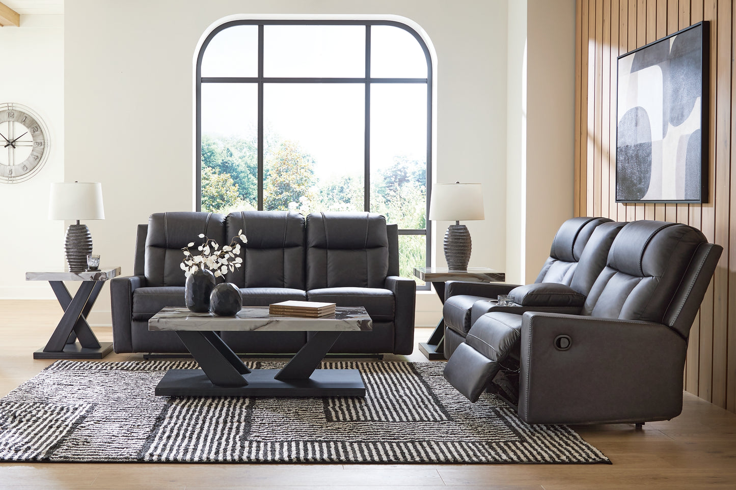 Mackmenville Reclining Sofa and Reclining Loveseat with Console